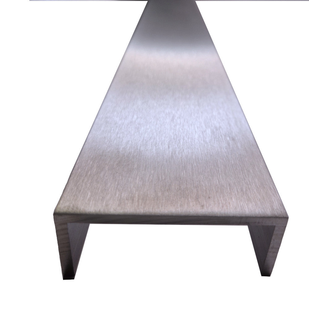 25.4mm x 19mm x 3.2mm (1" x 3/4" x 1/8") Brushed Polished Aluminium Channel